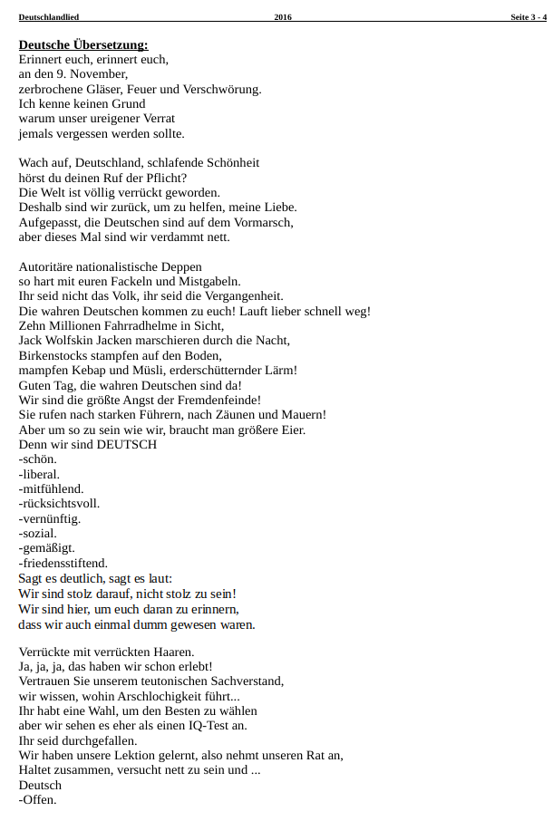 Deutsche Nationalhymne Seite 1