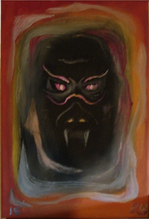 Dämon behind hell