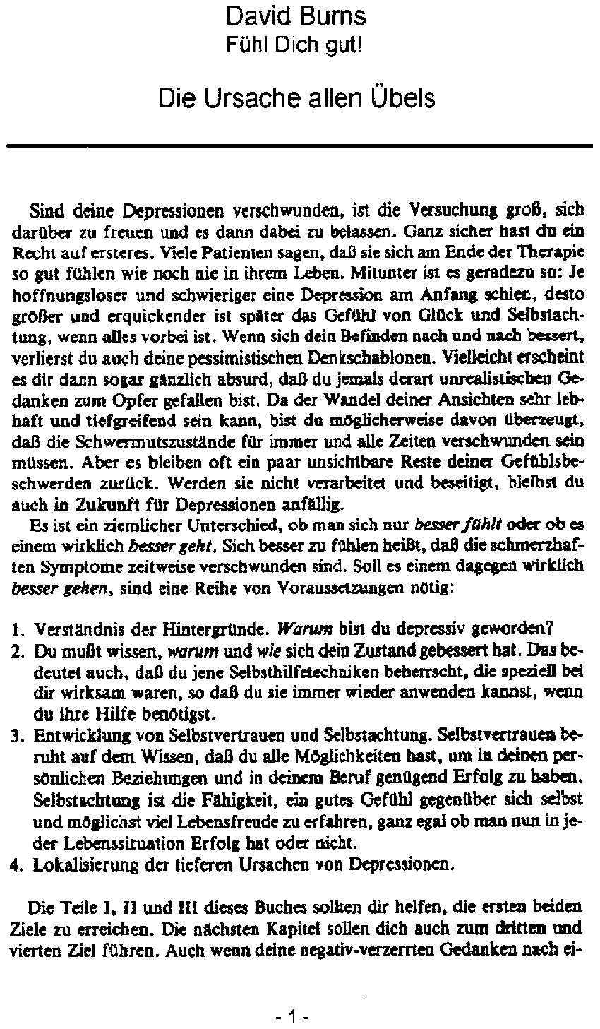 Des Übels Wurzel. Von David Burns