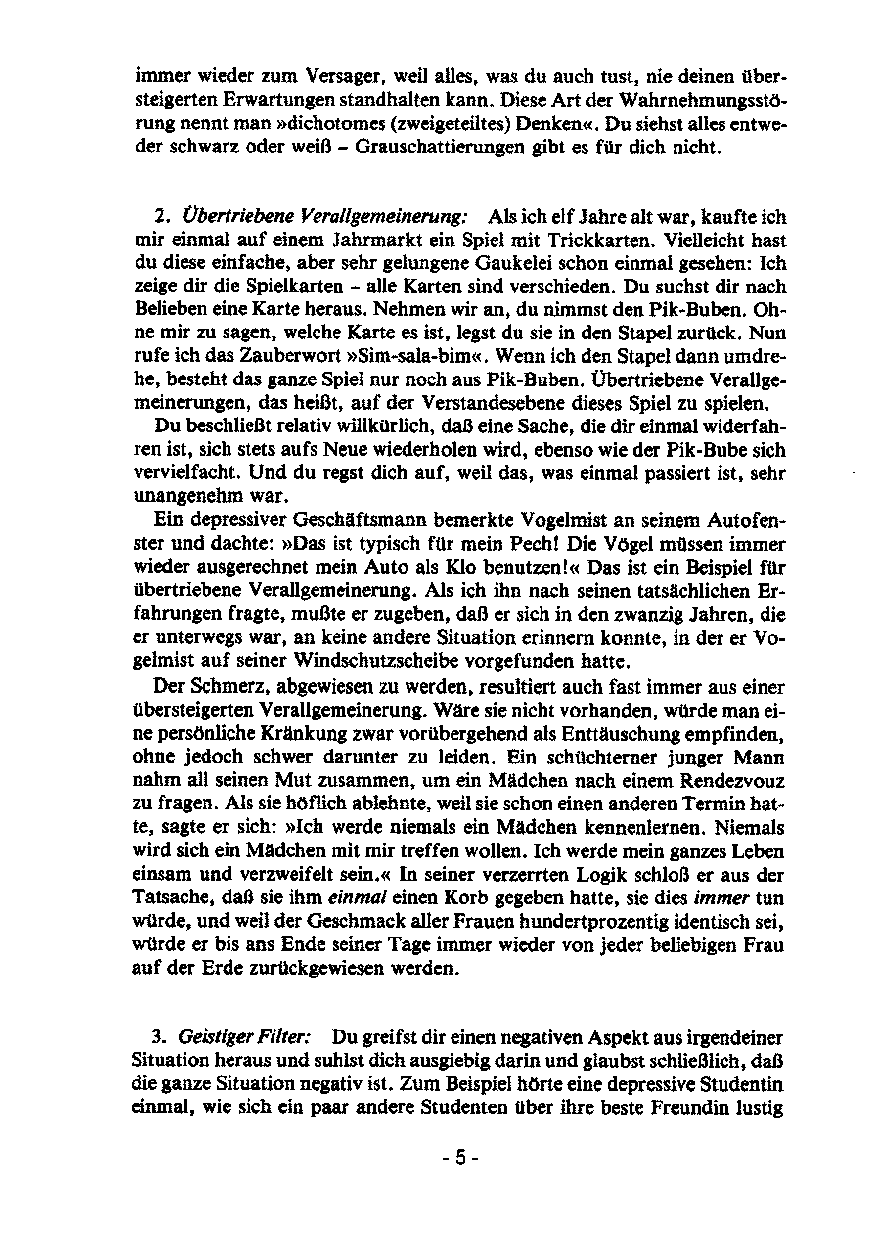 Therapieansatz Depression. Von David Burns